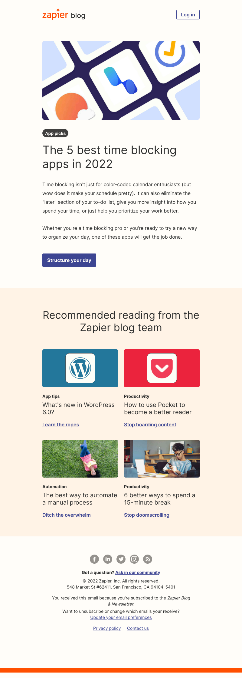 Zapier - The best time blocking apps in 2022