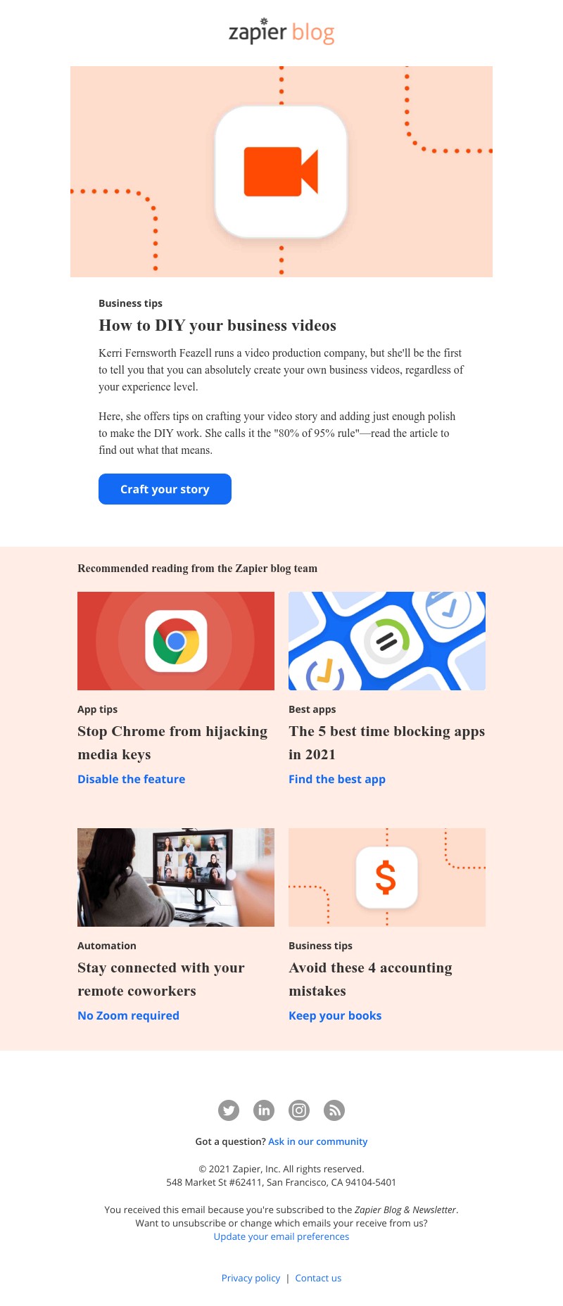 Zapier - How to DIY your business videos