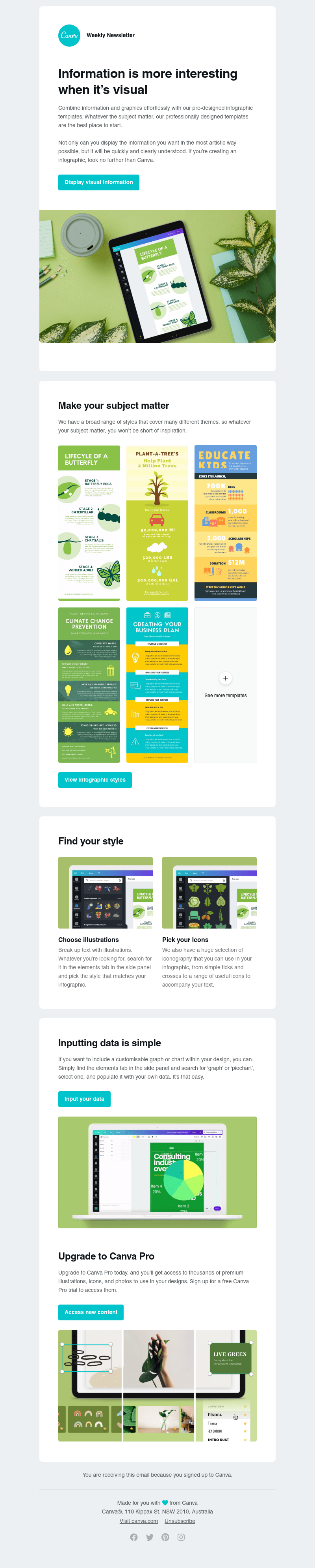 Canva -     You won’t find an easier way to design an infographic
