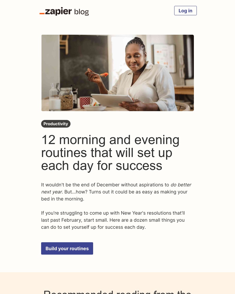 Zapier - 12 morning and evening routines for the New Year
