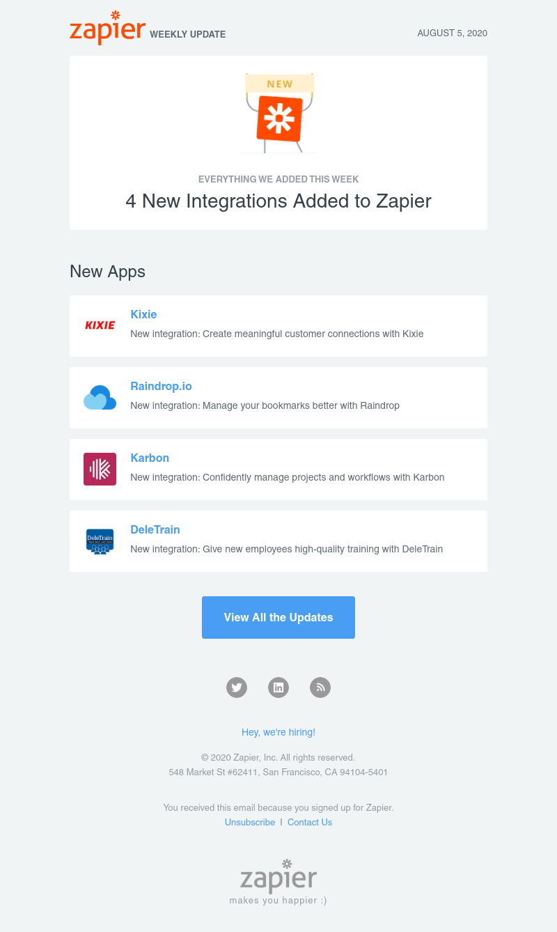 Zapier - 🚀 4 New Integrations Added to Zapier