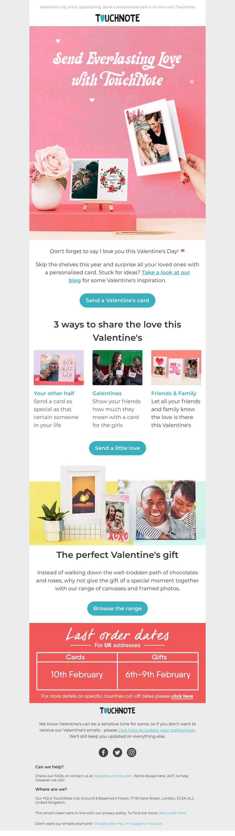 TouchNote - Hey Sarah, have you sent your Valentine's Day cards yet? 👀