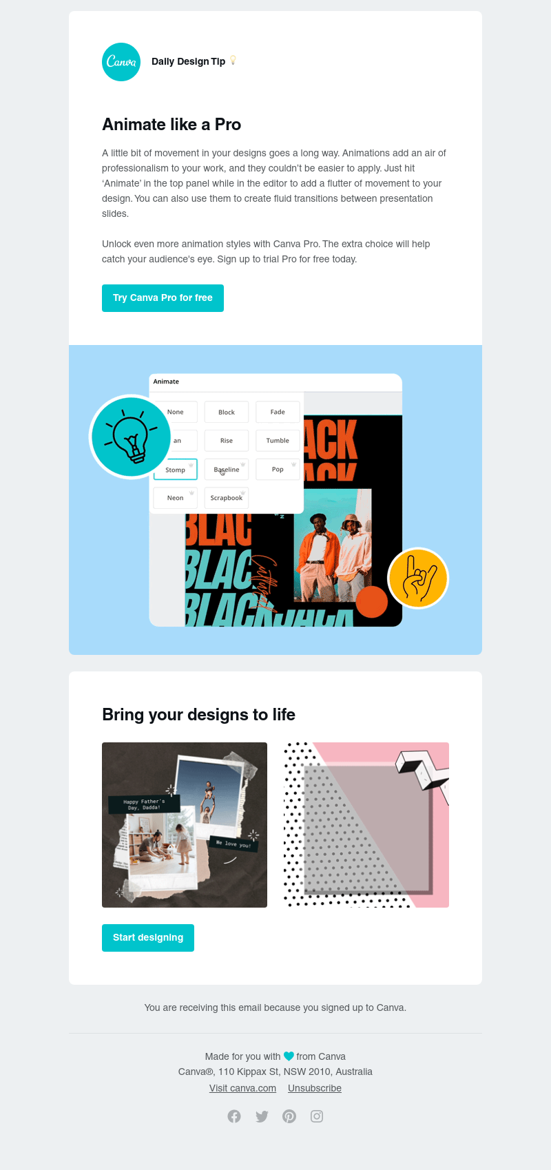 Canva - Effortlessly elevate your designs with animations