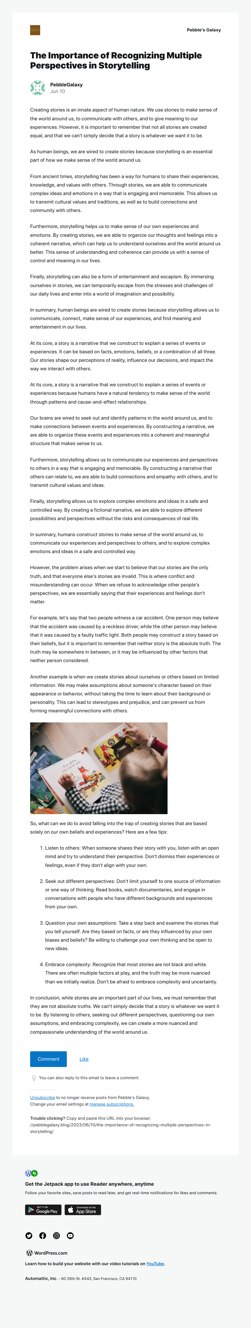 WordPress - [New post] The Importance of Recognizing Multiple Perspectives in Storytelling