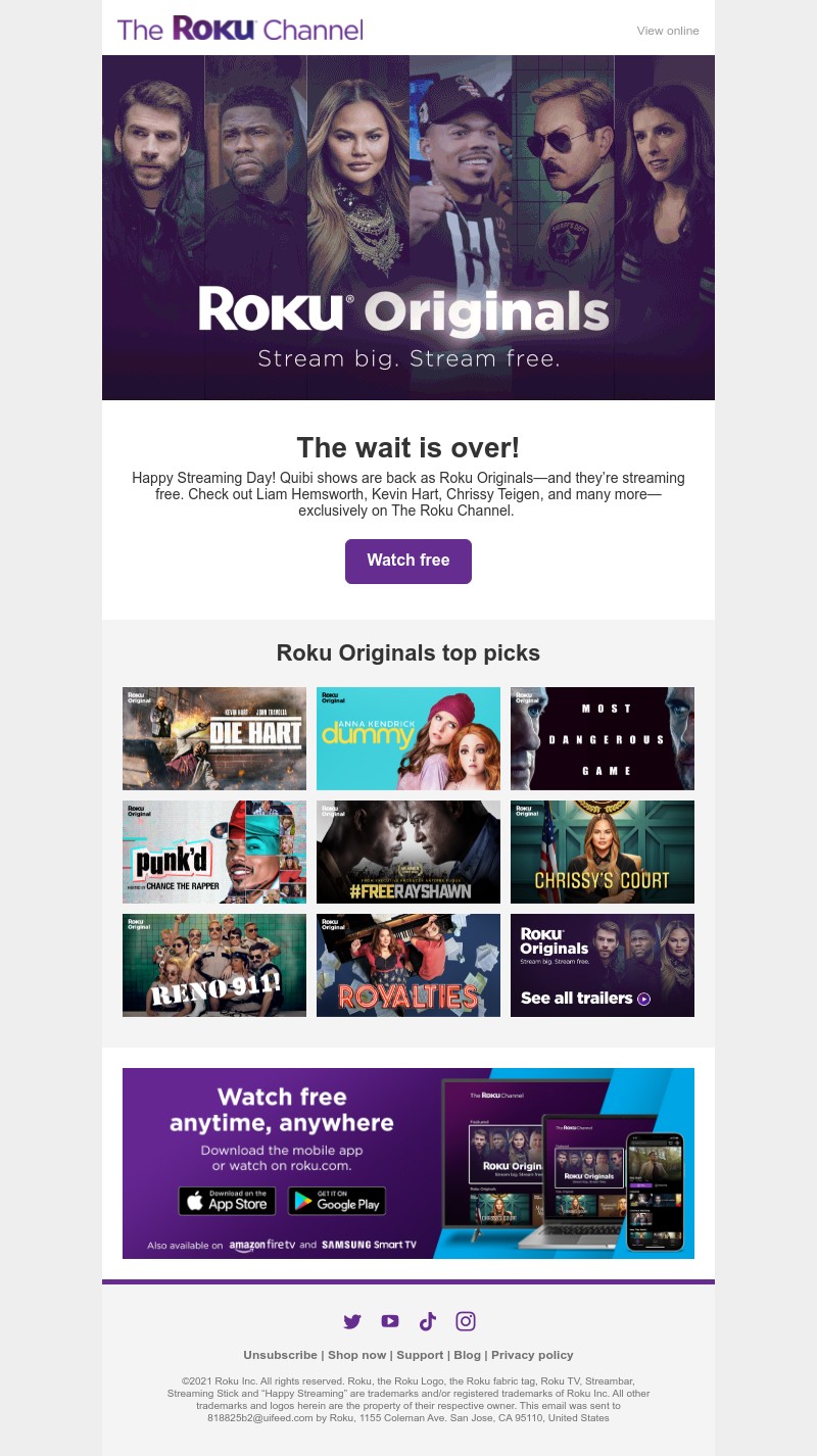 Quibi - Quibi favorites are now streaming free as Roku® Originals