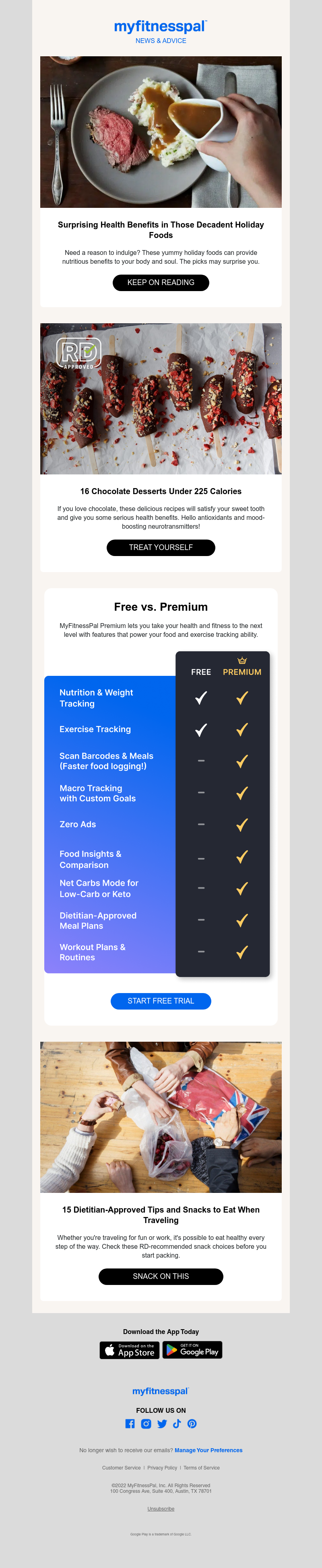 MyFitnessPal - Snacks, decadent holiday foods & desserts...YUM!