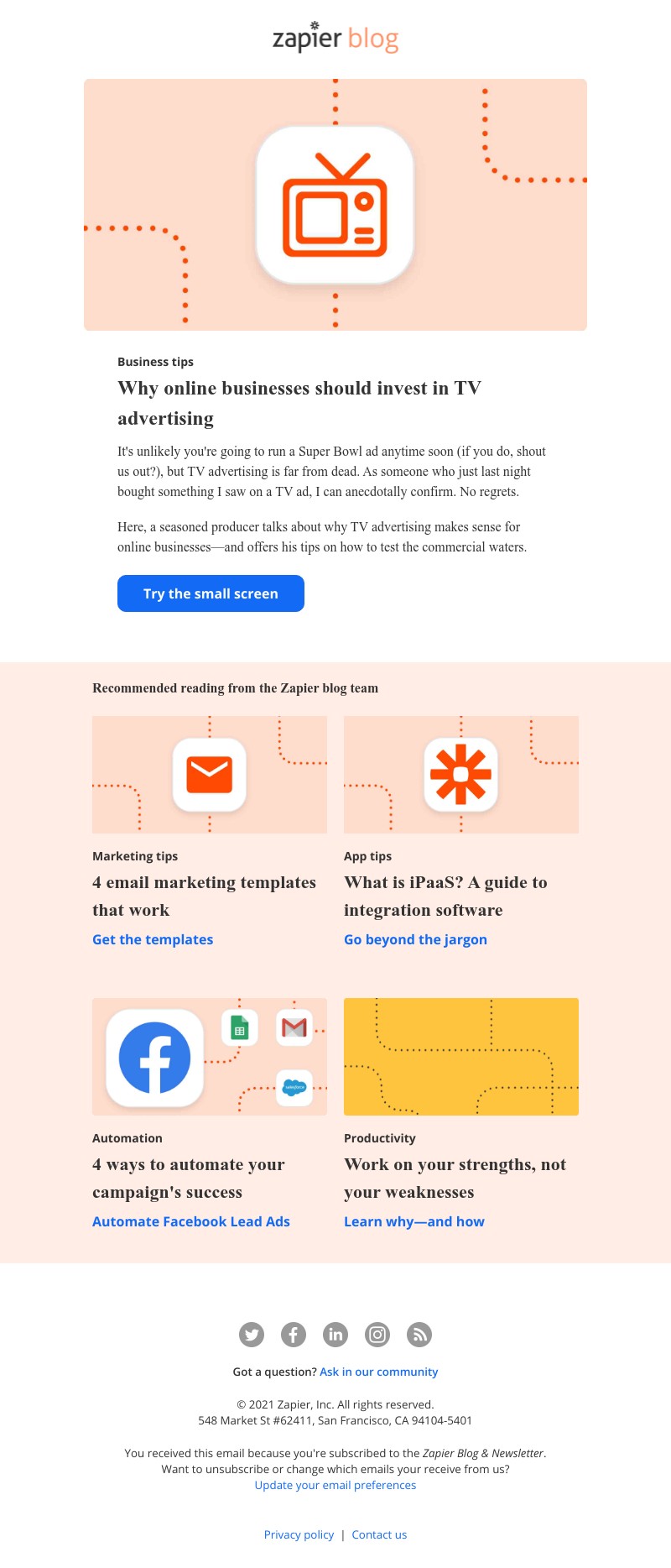Zapier - Why you should consider TV advertising