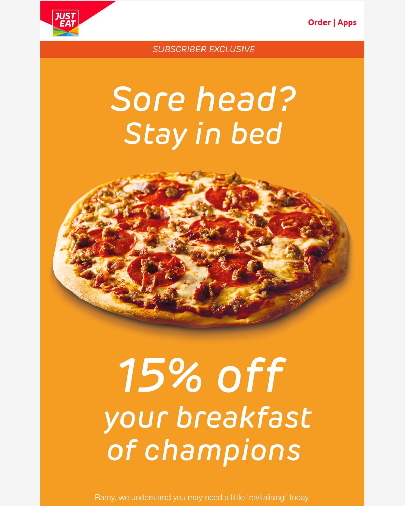 Just Eat - 15% off everything - Happy New Year