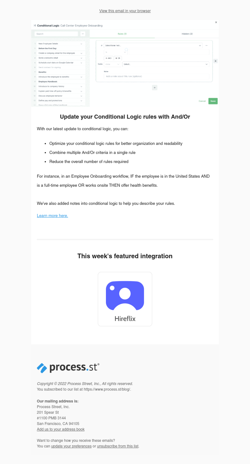Process Street - 🔀 New! Create And/Or Rules in Conditional Logic