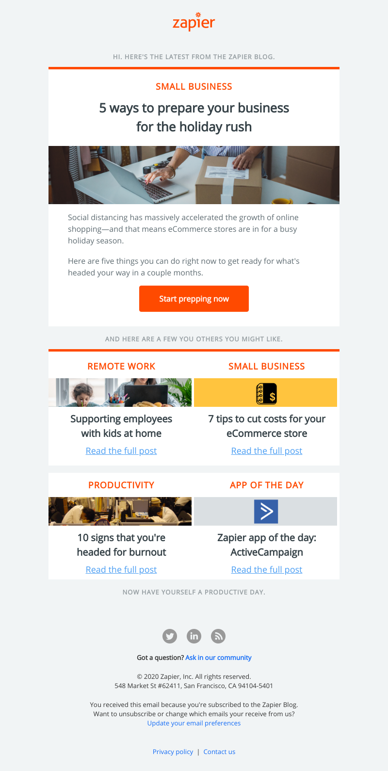 Zapier - 5 ways to prepare your business for the holiday rush