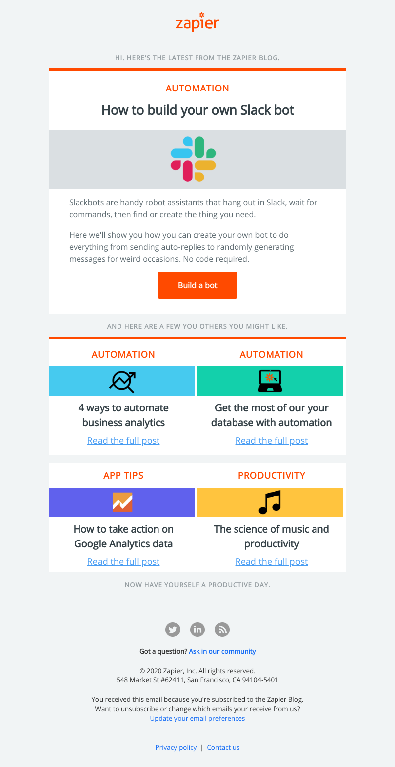Zapier - How to build your own Slack bot