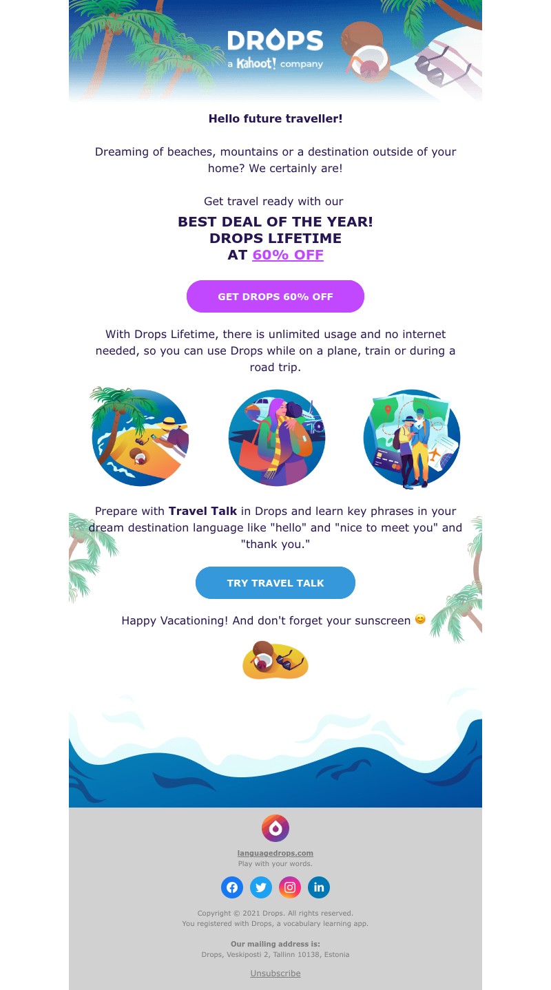 Drops - Get ready to Travel again + 60% savings 🌴 🛫