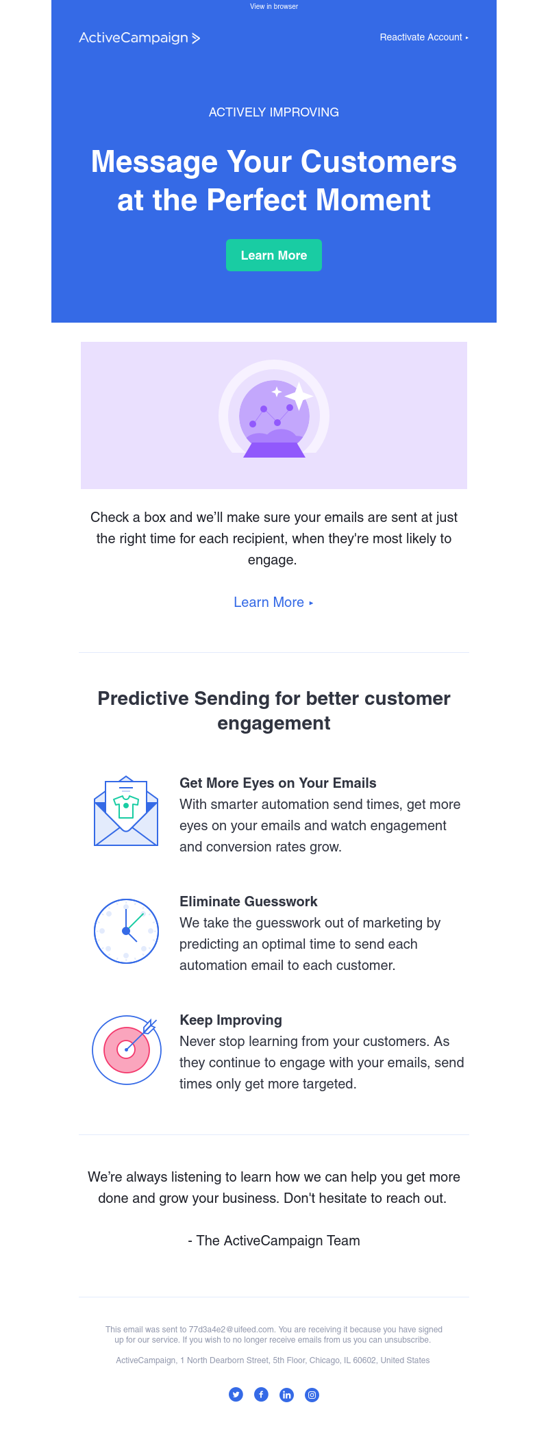  - NEW: Eliminate Guesswork with Predictive Sending
