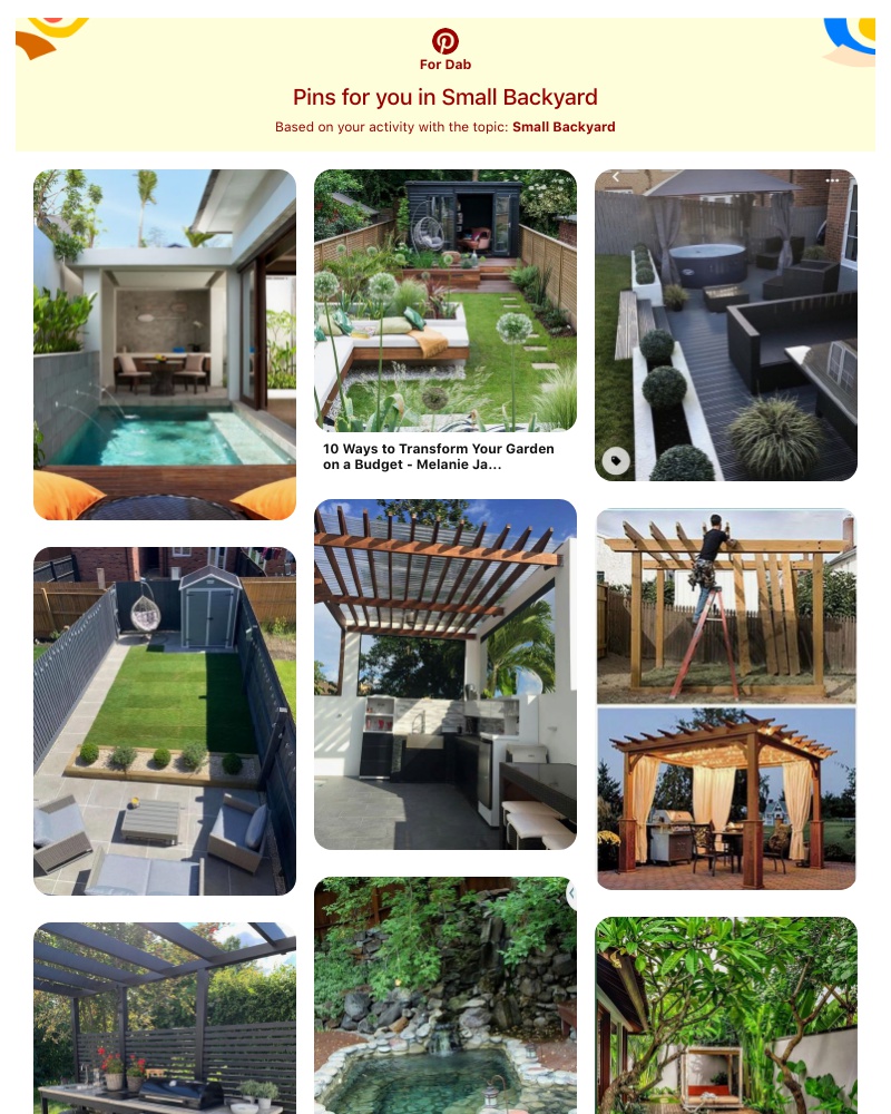Pinterest - 17 Small Backyard Pins you might like