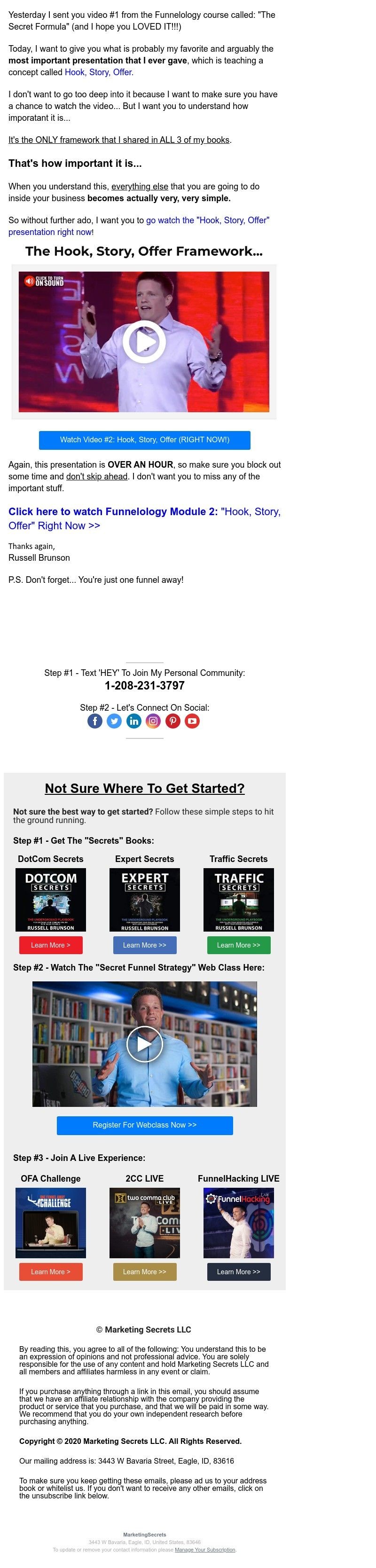 ClickFunnels - Funnelology (2 of 4) "Hook, Story, Offer"
