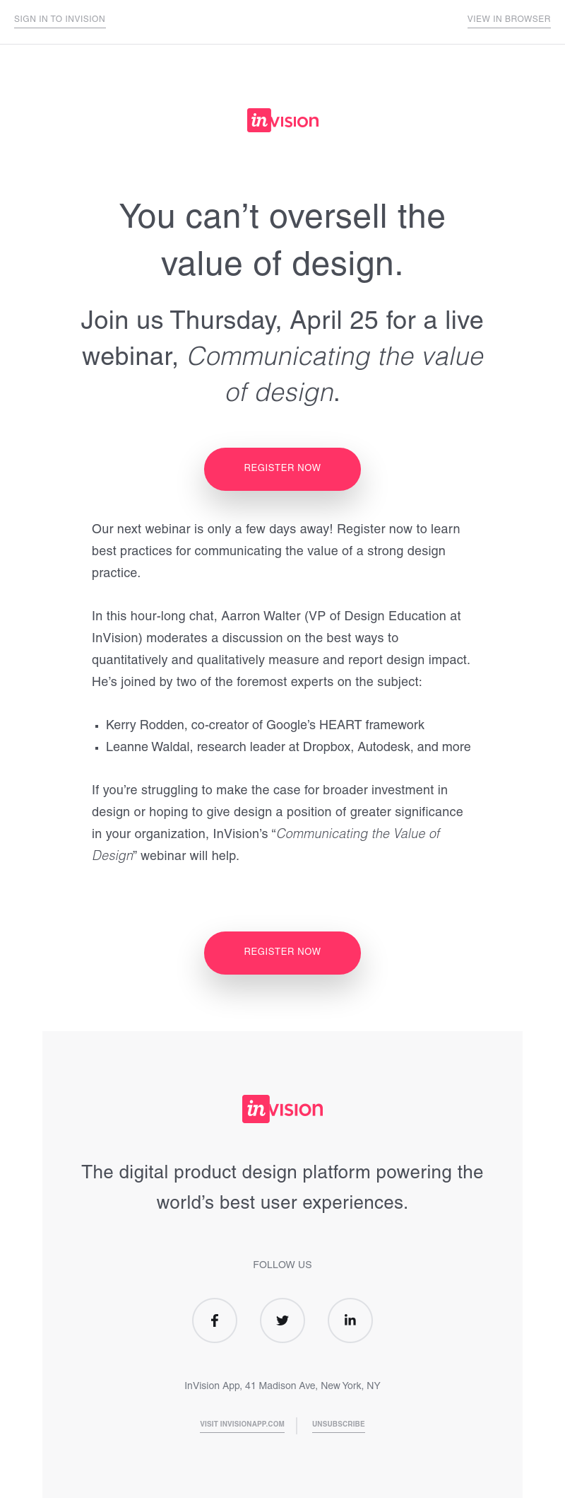 InVision - New webinar: get pro tips for sharing the value of design