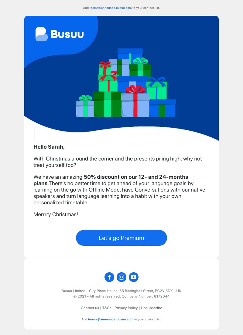 Busuu - A Premium Christmas gift just for you! 🎁