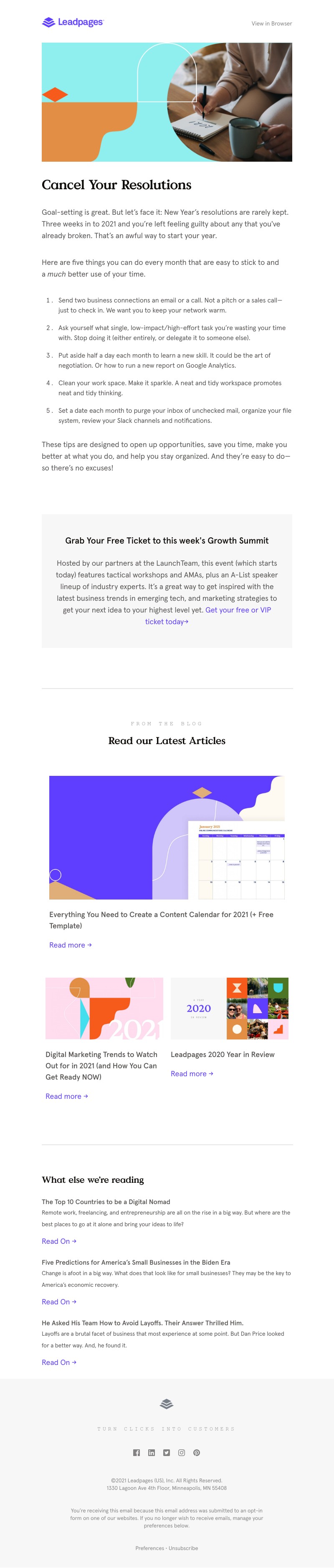 Leadpages - Cancel your New Year's resolutions—take these 5 actions instead