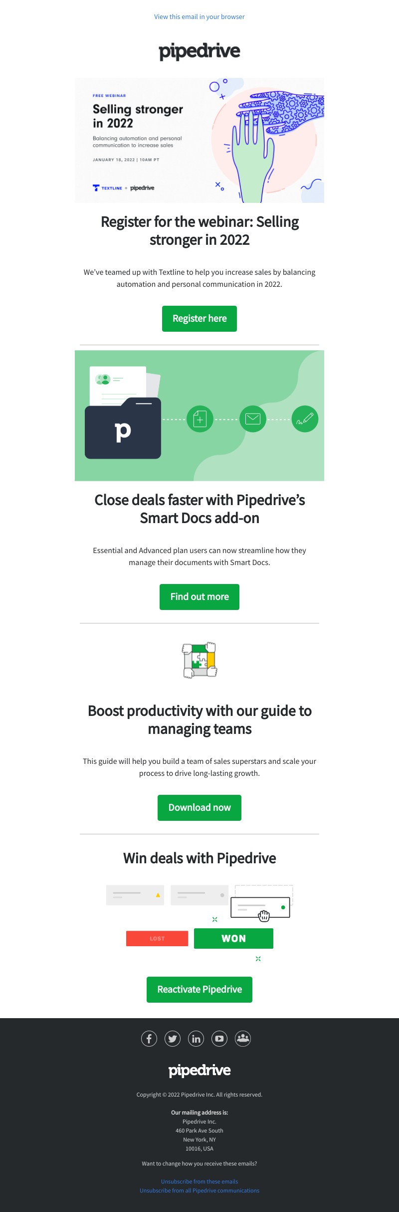 Pipedrive - Free webinar: Selling stronger in 2022