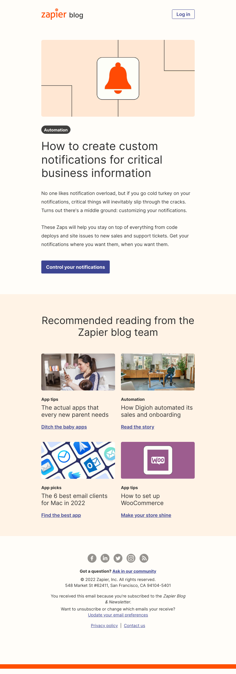 Zapier - Create custom notifications for critical information