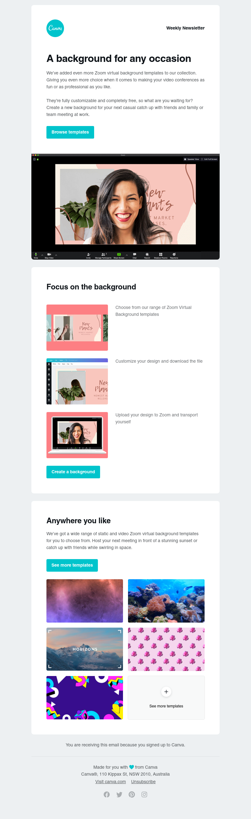 Canva - Did somebody say new Zoom virtual backgrounds?