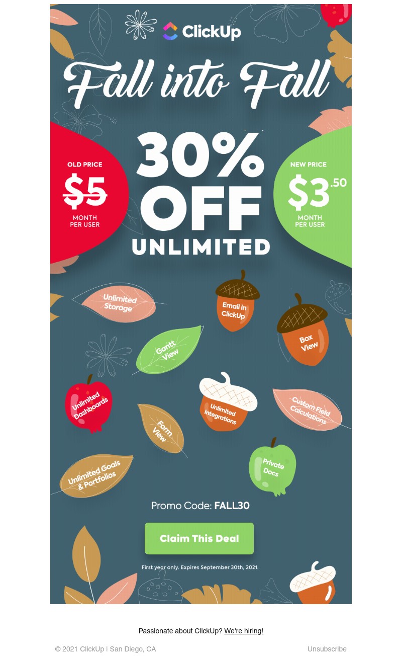 ClickUp - fall into savings 🍃
