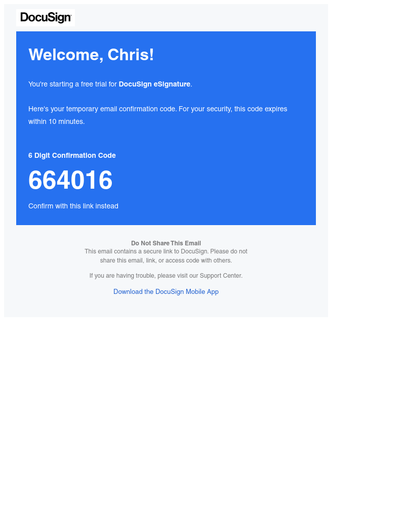 - Your code is 664016