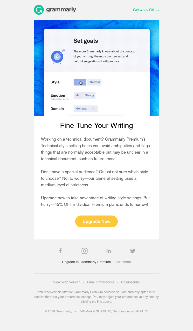 Grammarly - Hurry! 45% Off Ends Tomorrow