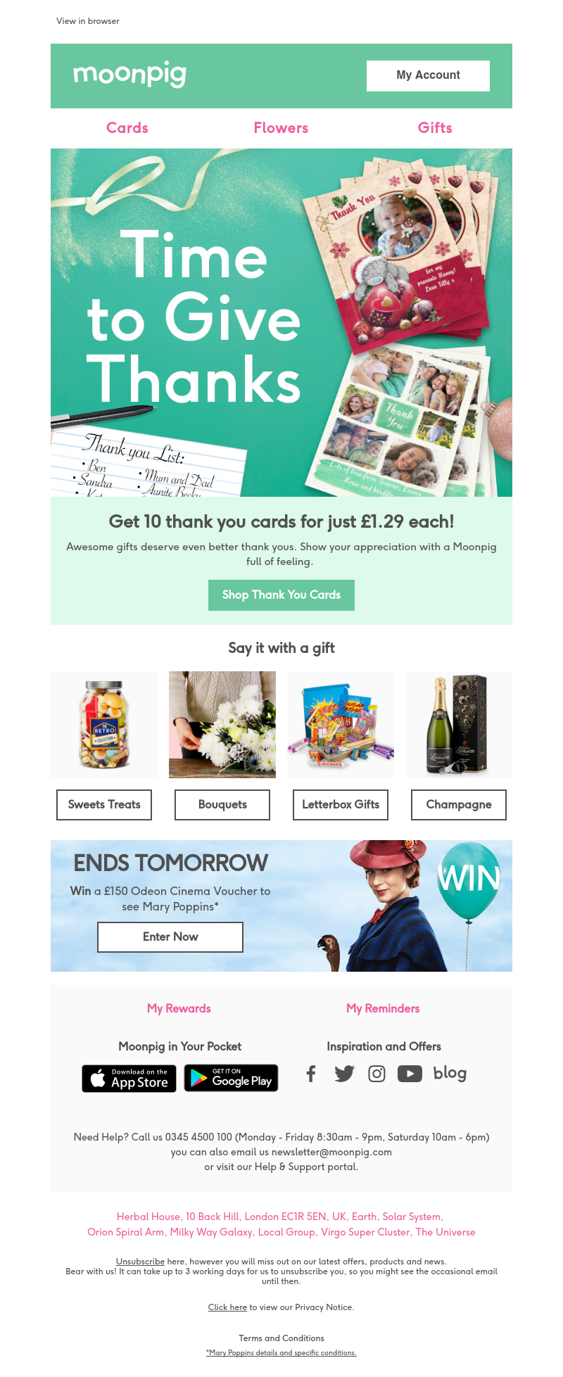 Moonpig - Let us help you say thanks 🙏