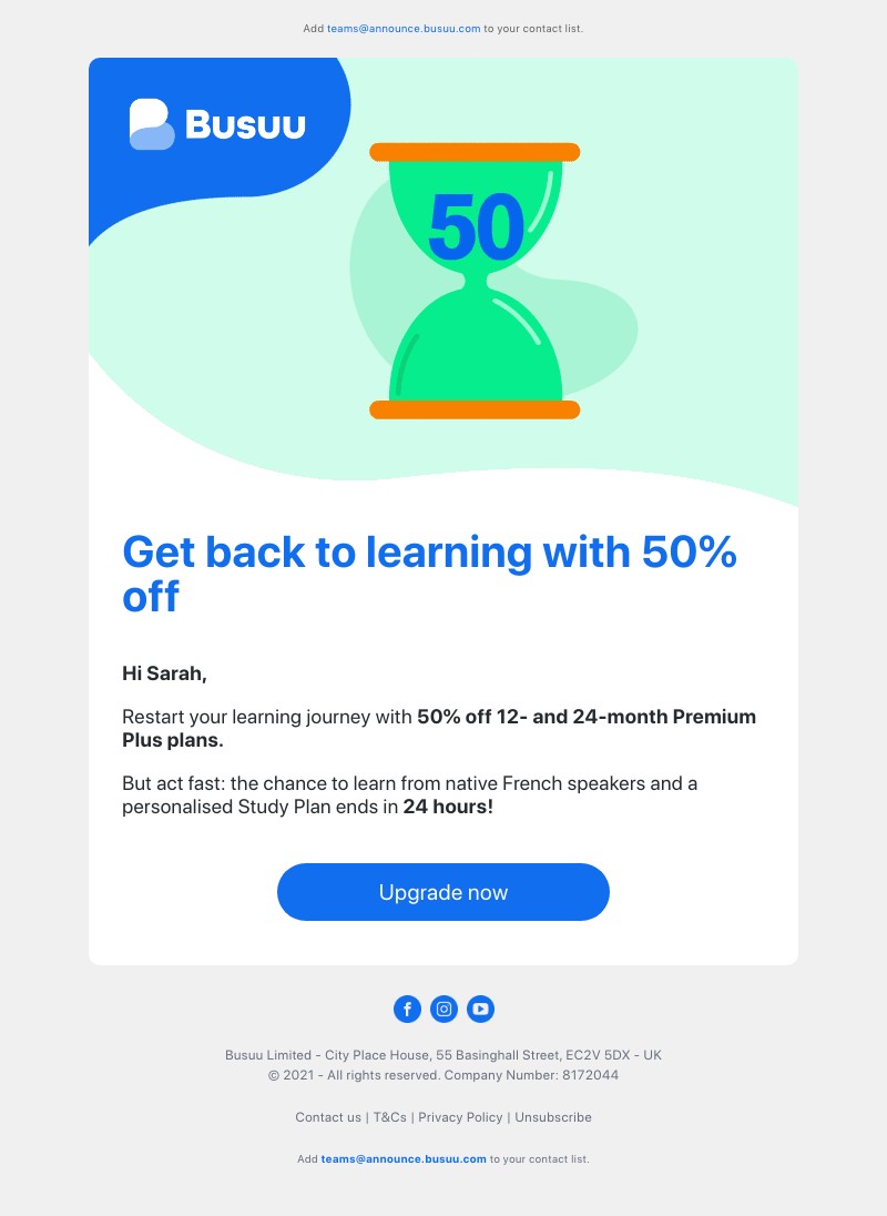 Busuu - Hit reboot on your learning with 50% off 🤖     