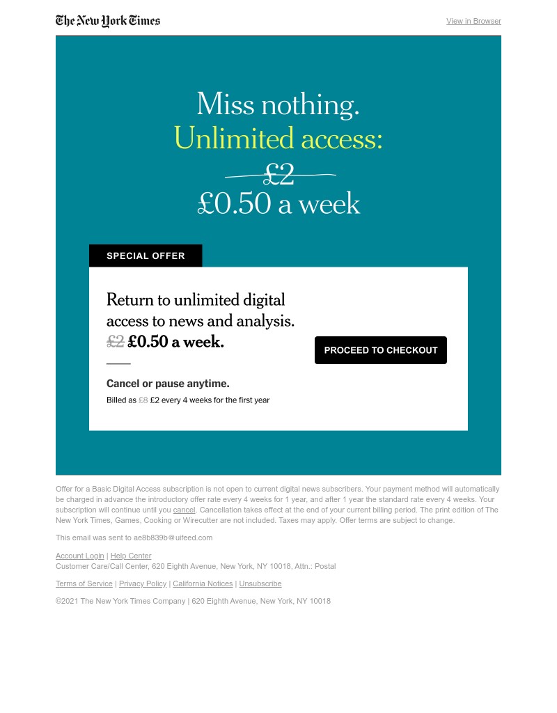 The New York Times - Save now on expert reporting: £0.50 a week.