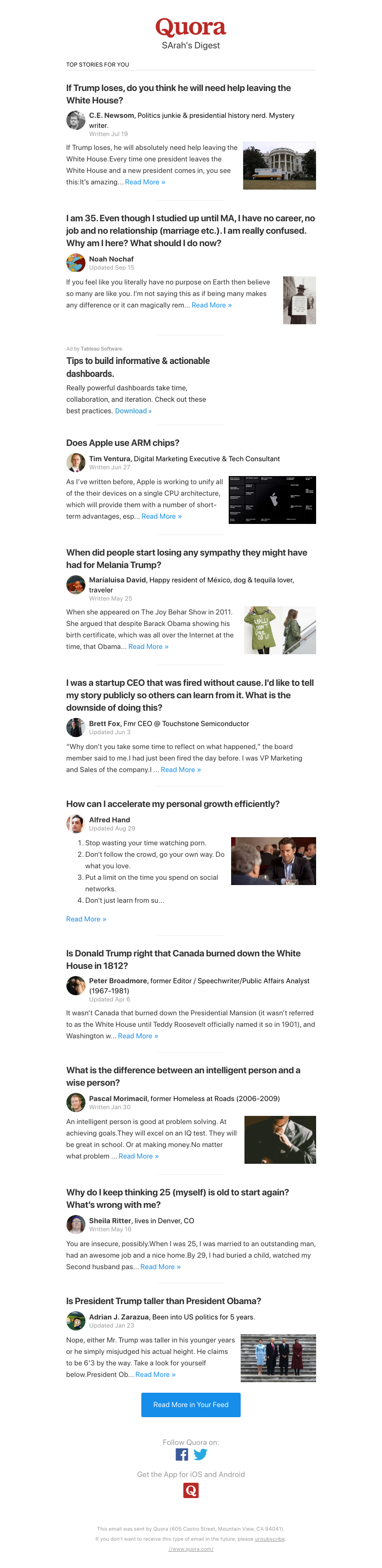 Quora - If Trump loses, do you think he will need help leaving the White House?