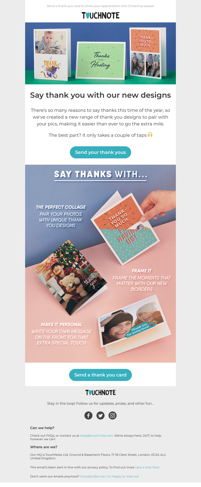 TouchNote - Hey Sarah, have you seen our new thank you designs? 😊