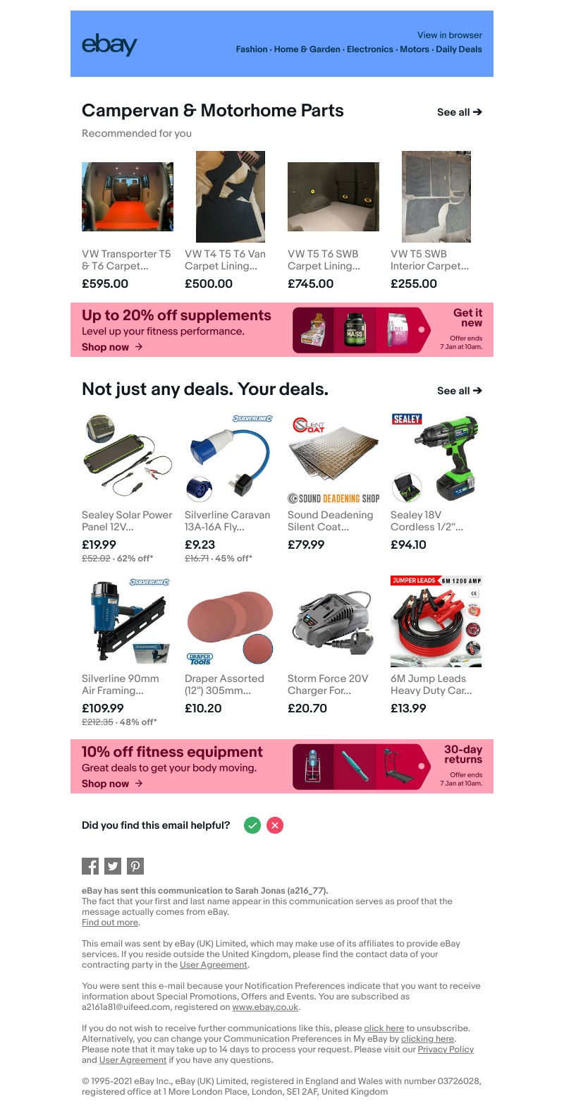  - Campervan & Motorhome Parts we've picked for you!