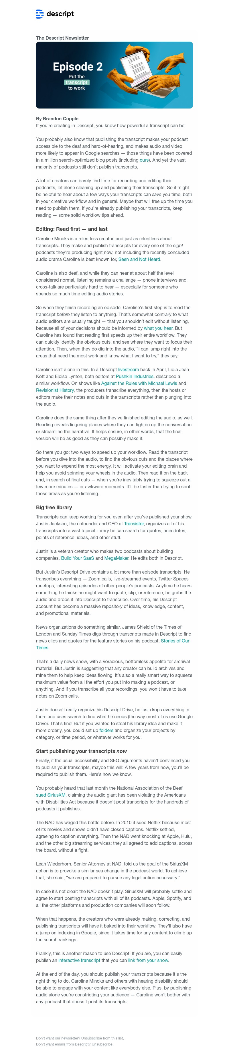 Descript - The mighty transcript: How it can speed up your workflow