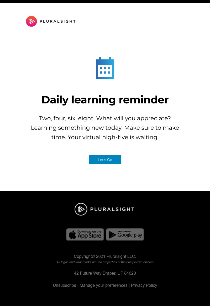Pluralsight - Your friendly Pluralsight learning reminder