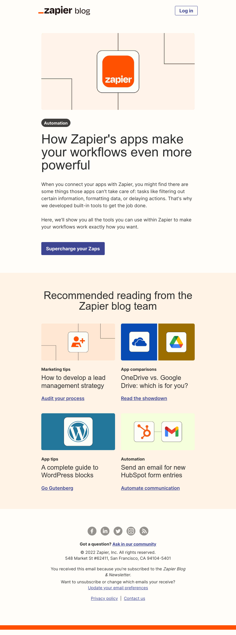 Zapier - Supercharge your Zaps