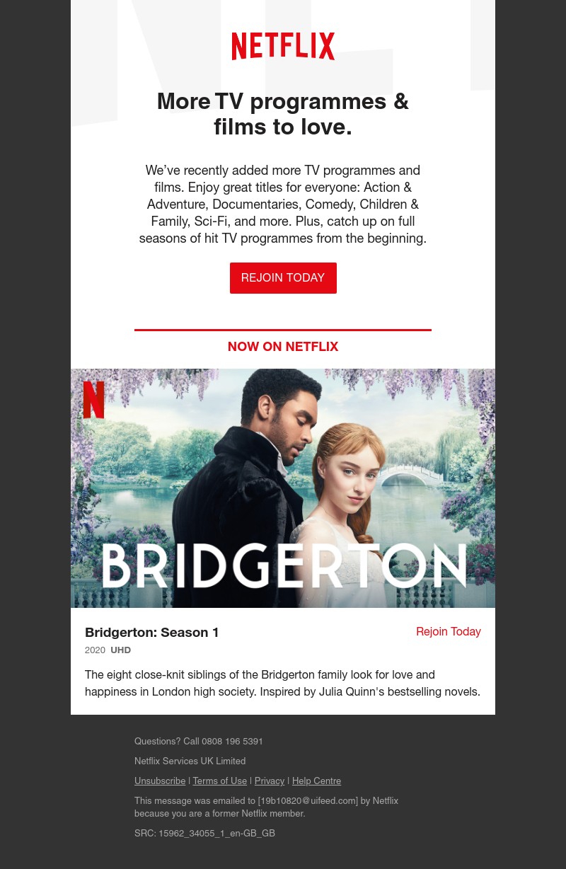 Netflix - Ramy, spend on experiences not things. Make time for rest, relaxation and some Netflix 😉