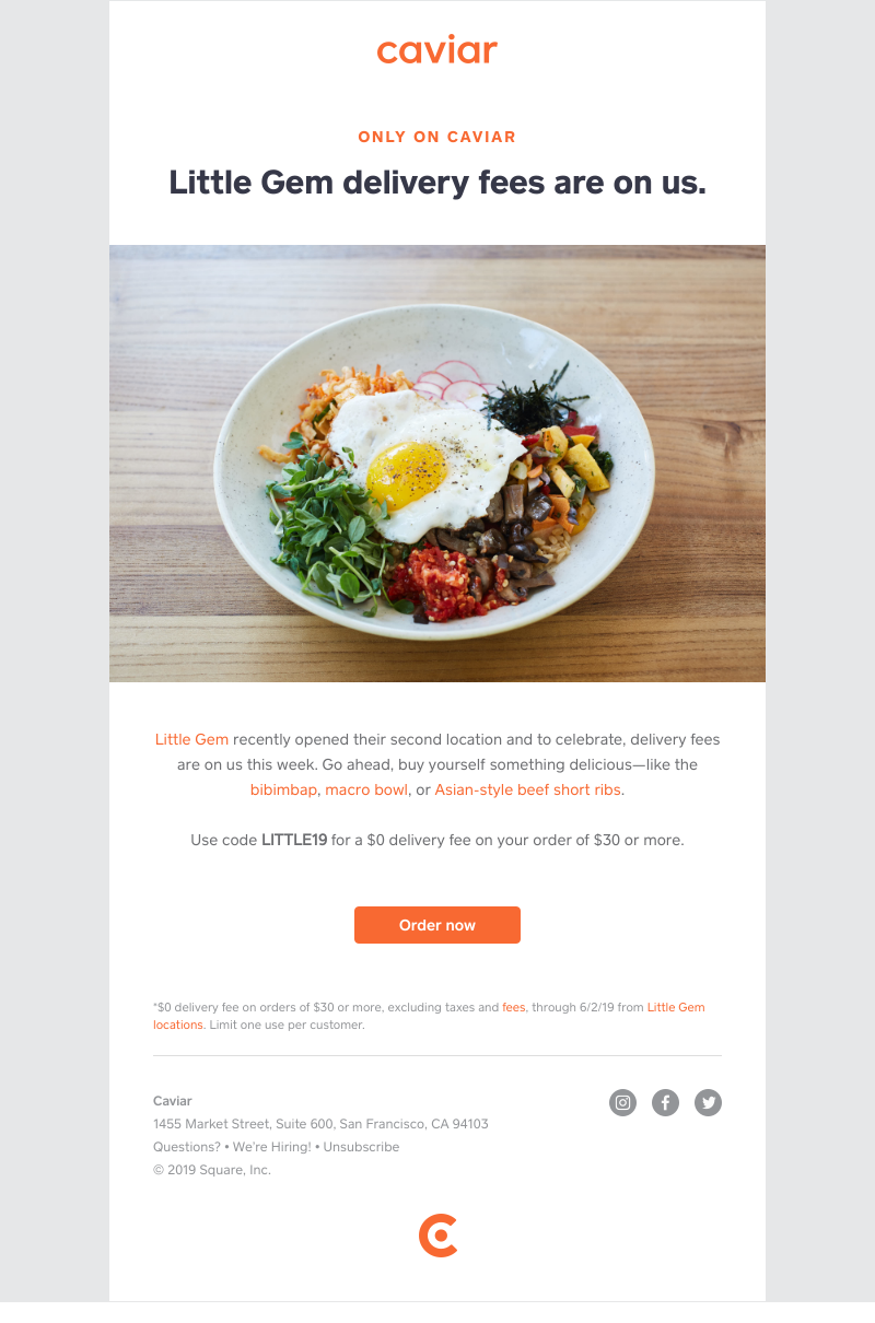  - $0 delivery fees on Little Gem orders