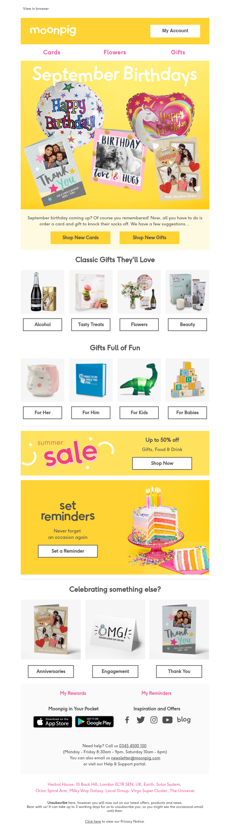 Moonpig - September birthdays coming up?