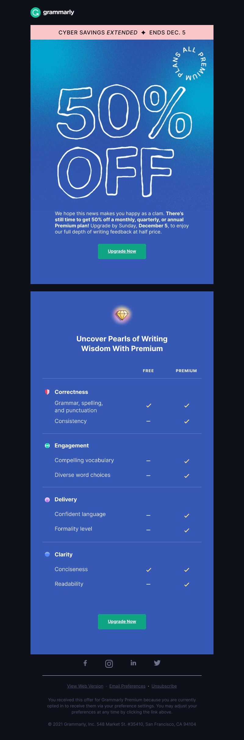 Grammarly - 🌊 The tide has turned—Cyber Savings is EXTENDED!