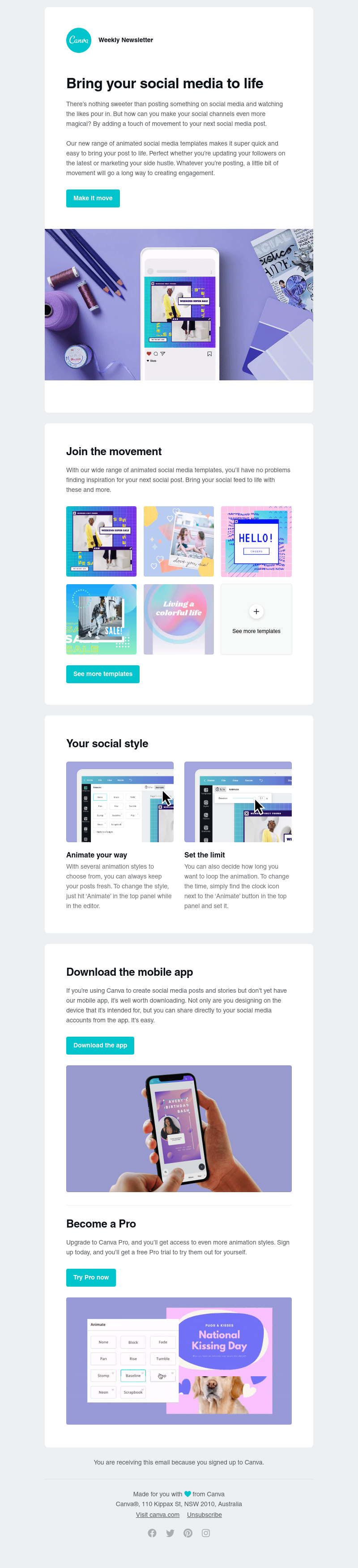 Canva - Make your social media move with our new templates