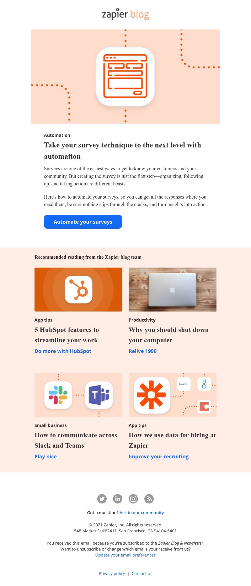 Zapier - Automate your surveys