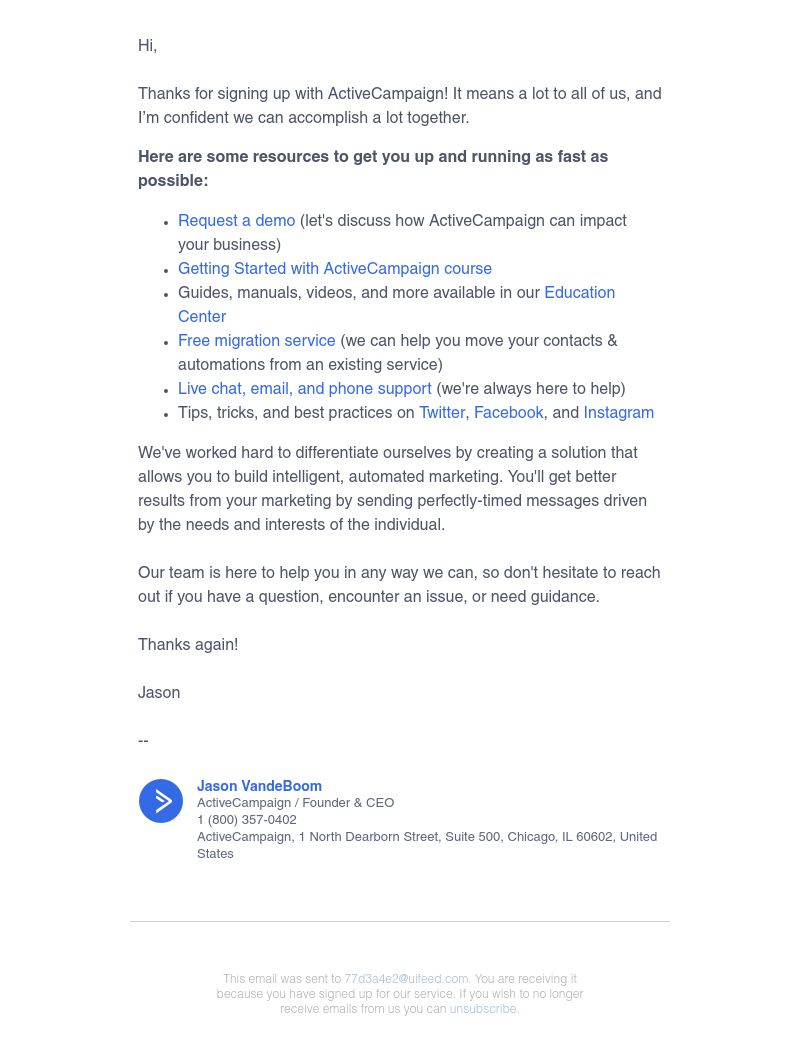  - Welcome to ActiveCampaign