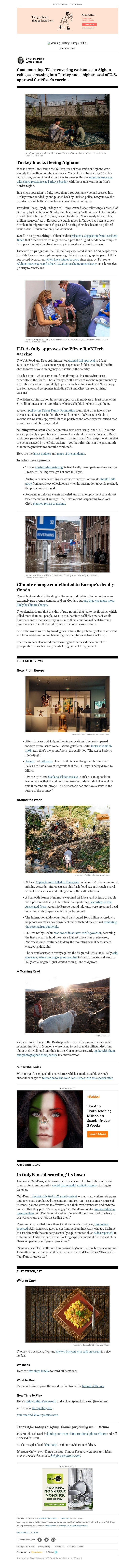 The New York Times - Your Tuesday Briefing