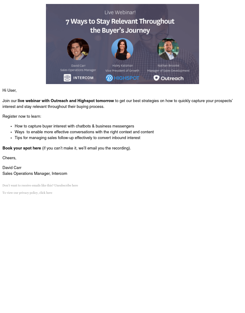 Intercom - Last chance! Join our buyer’s journey webinar tomorrow