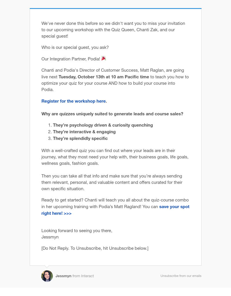 Interact - A reminder about your invite,