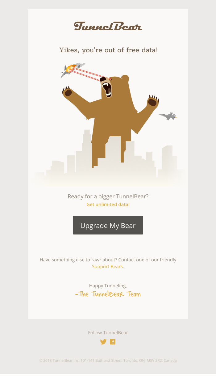  - Your TunnelBear is out of data!