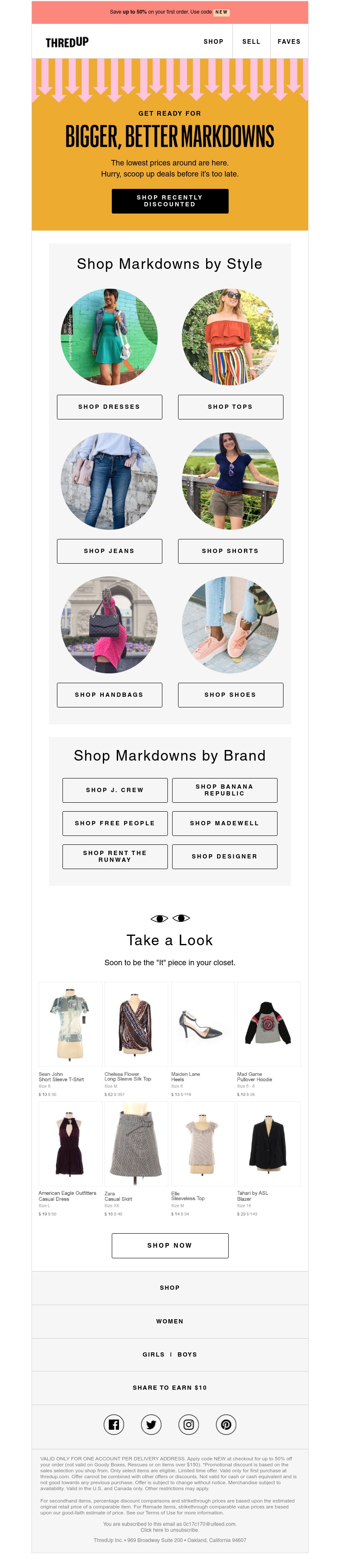 thredUP - Markdowns are about to be BIGGER than ever.