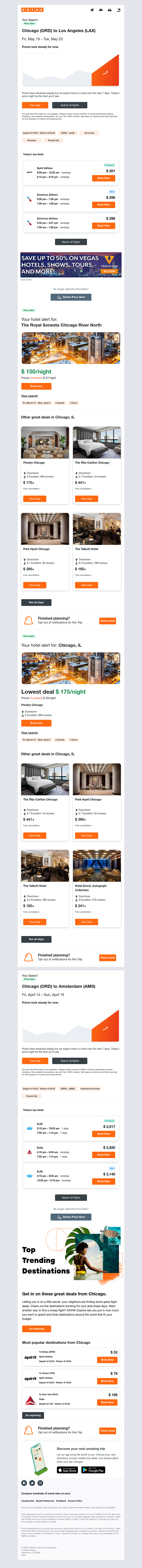 Kayak - Price Alert: Airfare holding steady for your Chicago to Los Angeles flight